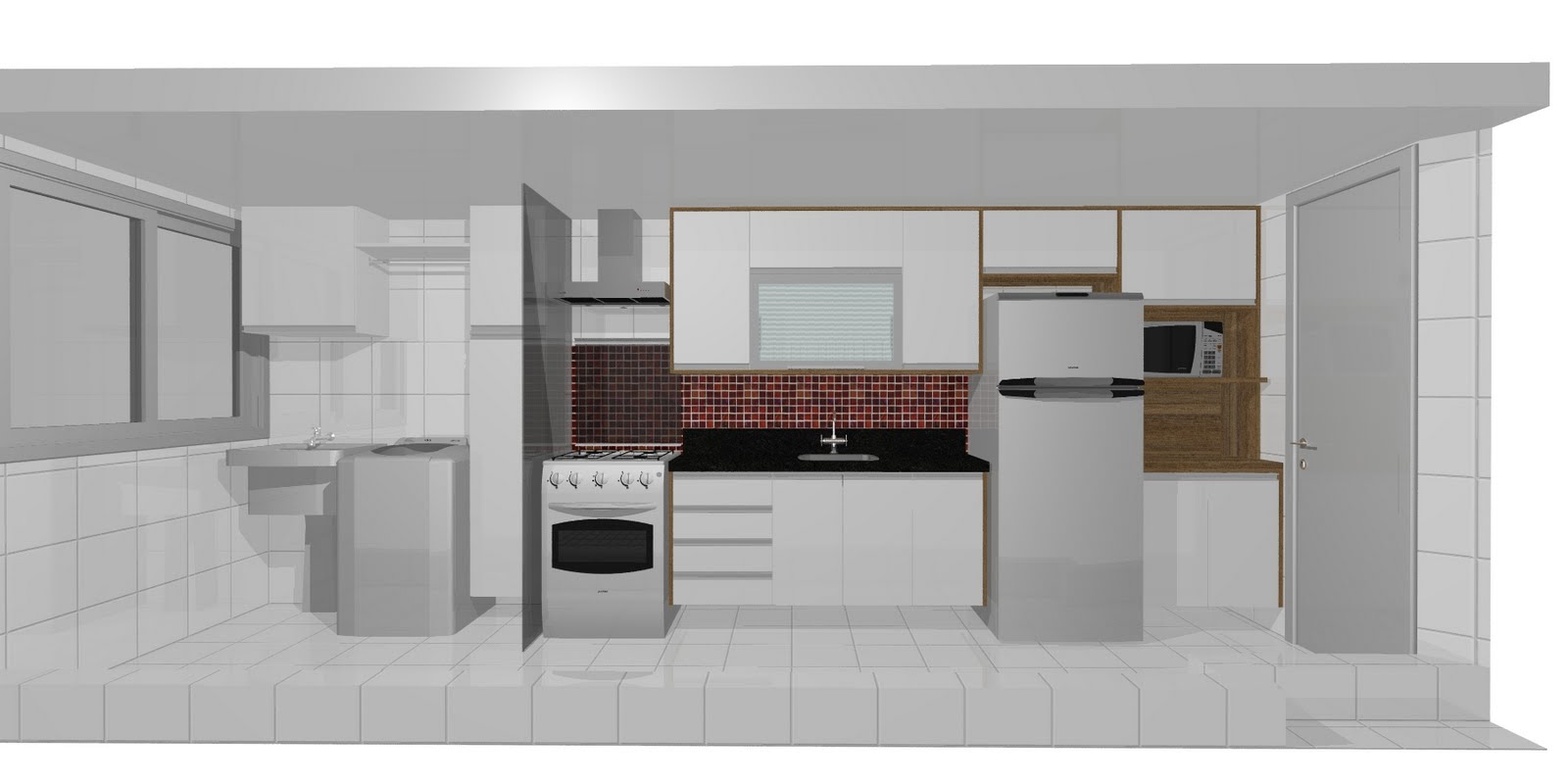 #604537 Cozinha estilo corredor 1600x800 px Projetos De Cozinha Estilo Americana #325 imagens