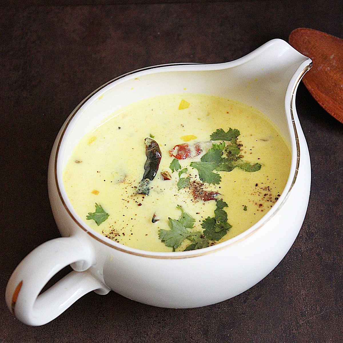 Moru Kachiyathu Spicy Buttermilk Curry Kerala Moru Curry Spiced