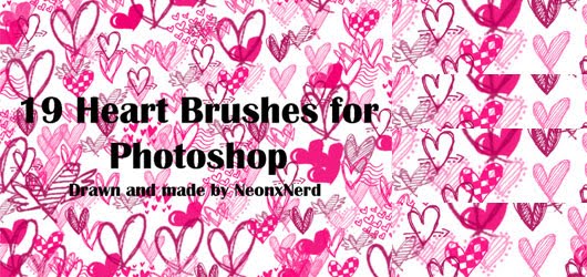 50 Free Photoshop Heart Brush Sets