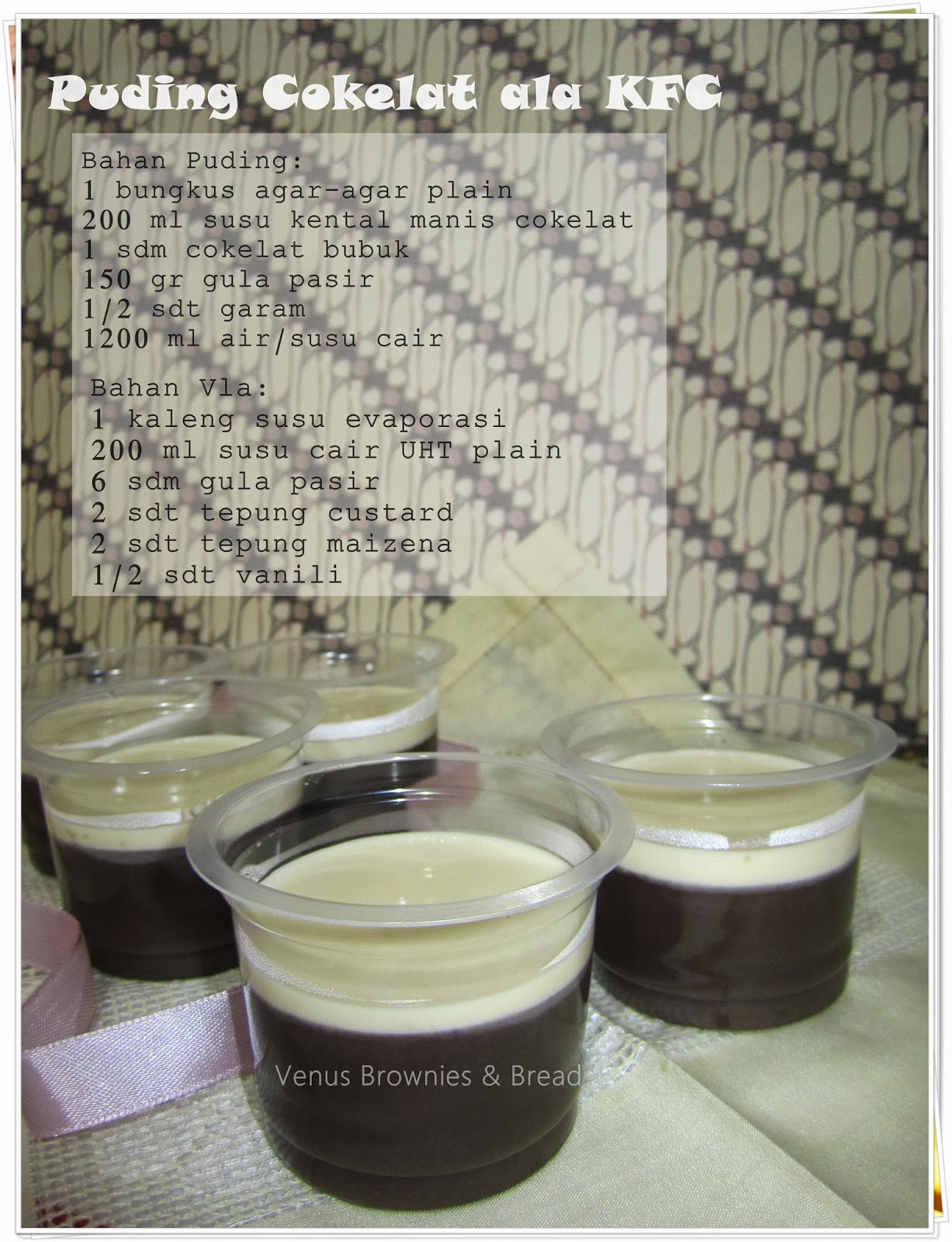 Venus Brownies & Bread Puding Cokelat ala KFC