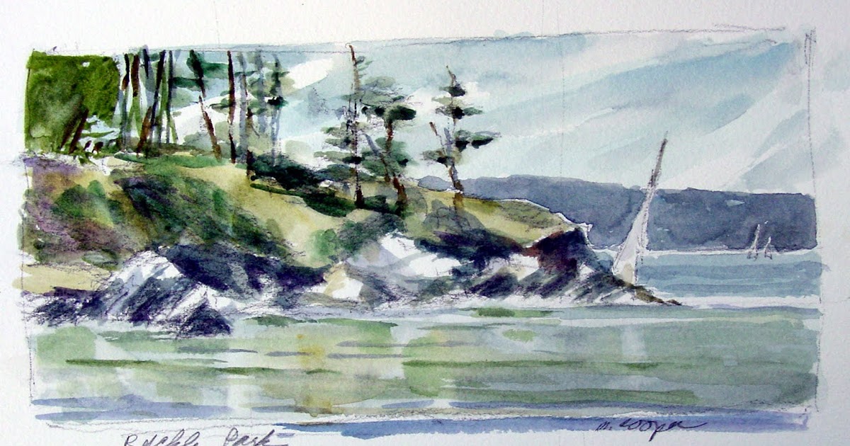 Michele's NW Studio Rocky Shoreline sketch