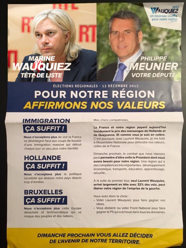 Du Nord au Sud la droite bourgeoise prête à draguer n'importe comment, même en parodiant le FN