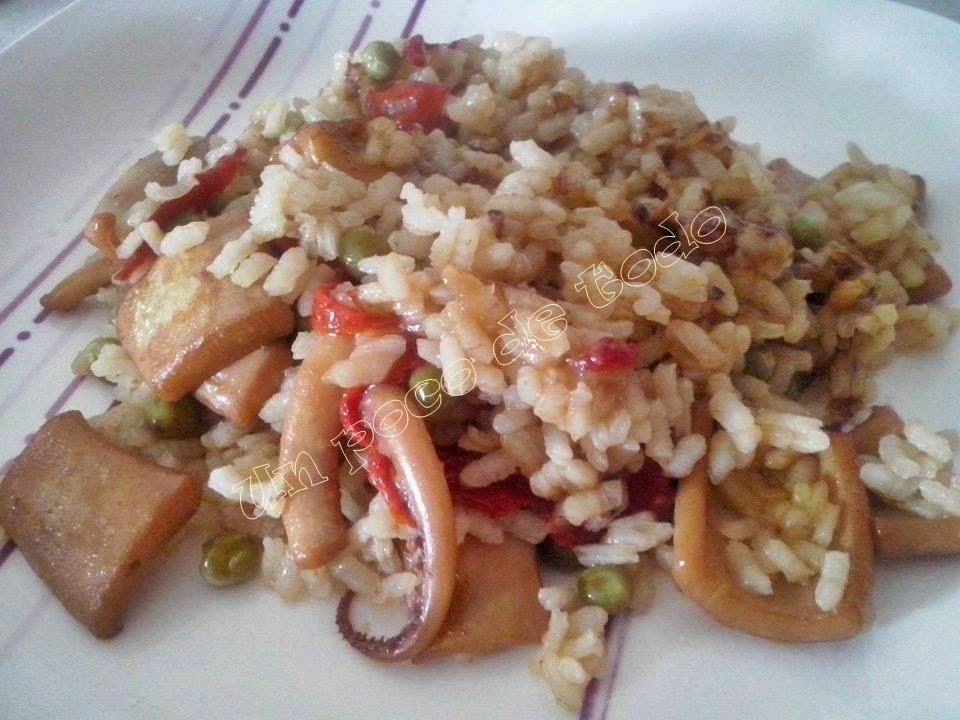 Arroz Blanco Con Potas Y Guisantes
