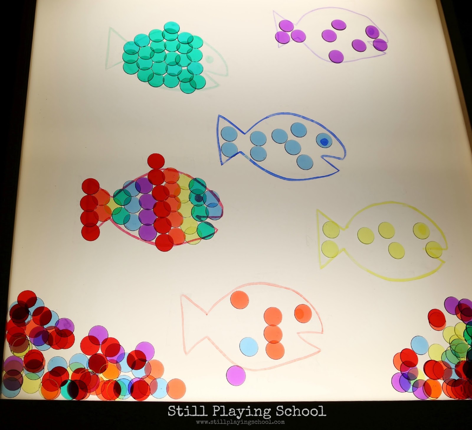 Fish Color Matching on the Light Table | Still Playing School