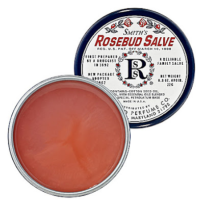 Smith's Rosebud Salve, Rosebud Perfume Co, lip balm, salve