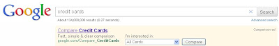 Google Credit Cards Comparison Ad