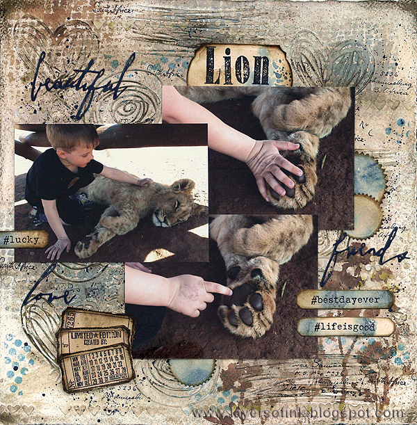 Layers of ink - Among Lions Mixed Media Tutorial by Anna-Karin