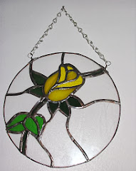 Yellow Rose Copperfoil Hanger