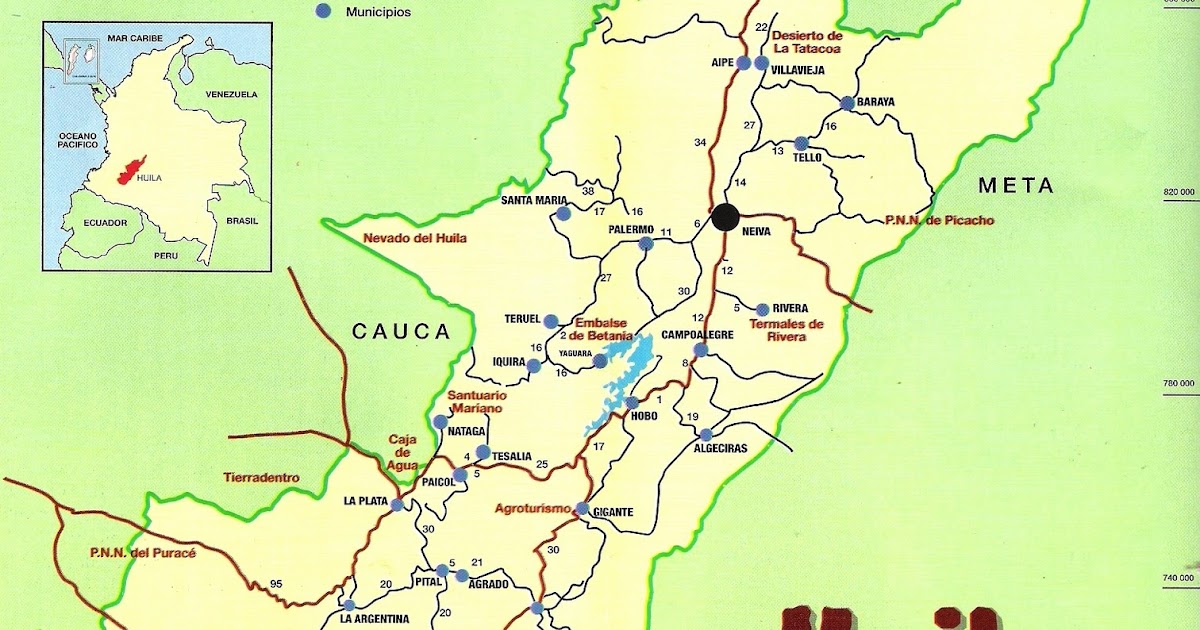 Neiva Huila Colombia MAPA DEL HUILA