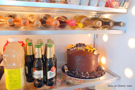 chilling a cake in the fridge to keep it from melting