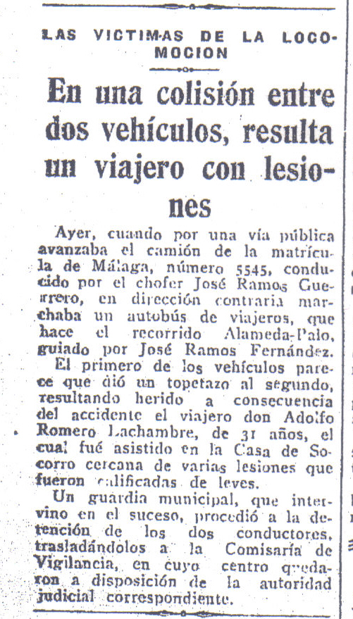 HISTORIA DEL AUTOMOVIL EN MALAGA EL PRIMER ACCIDENTE MORTAL DE