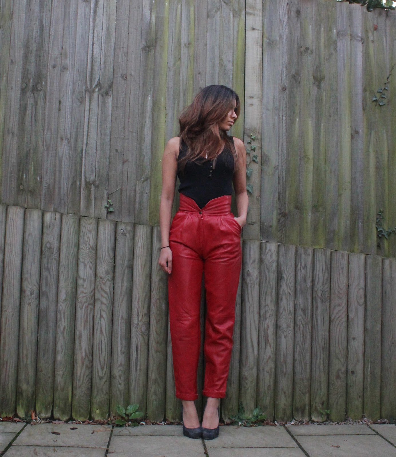 The red leather trousers. Fashion Daydreams UK Fashion and Lifestyle