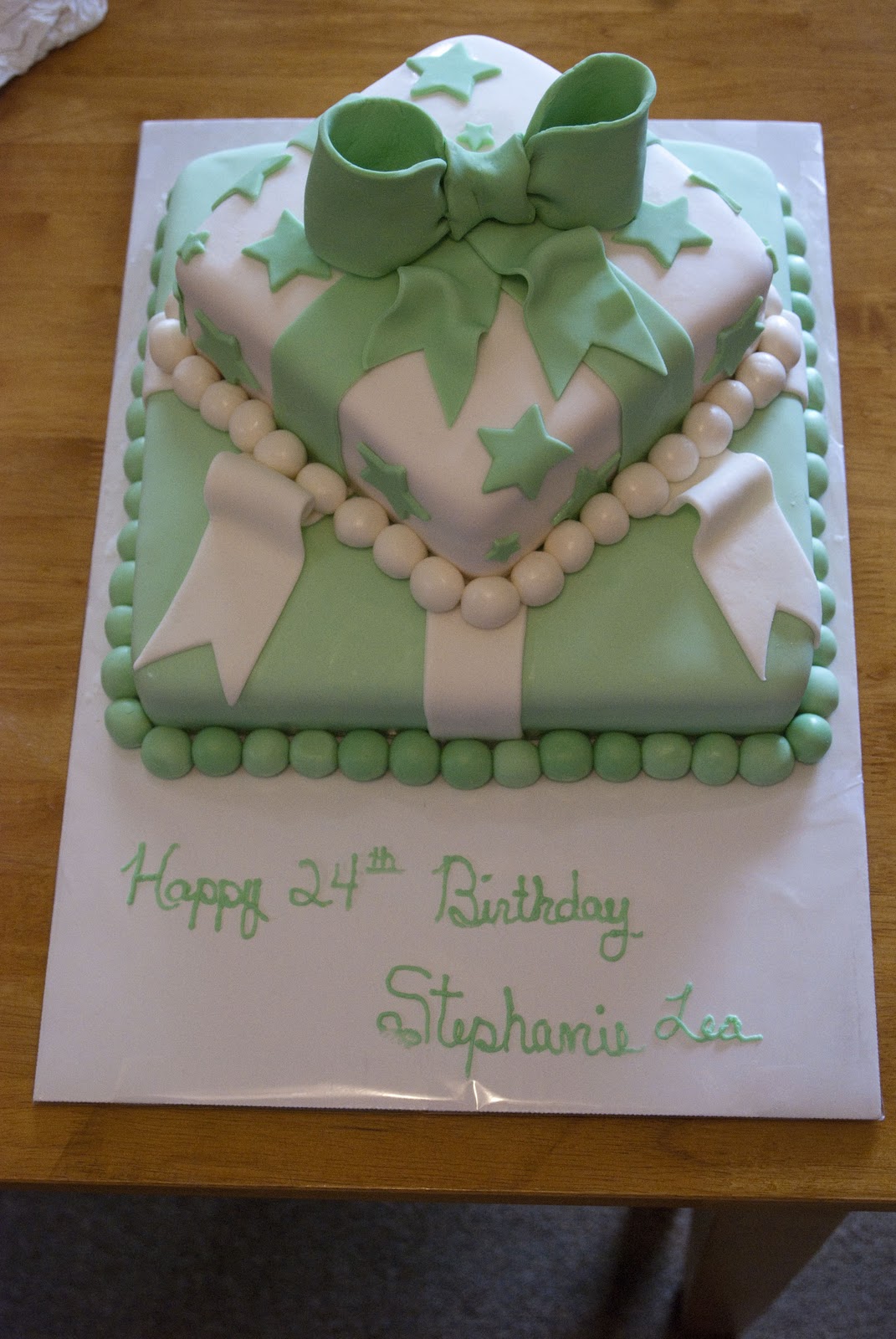 Michelle's Cakes: Mint green birthday cake