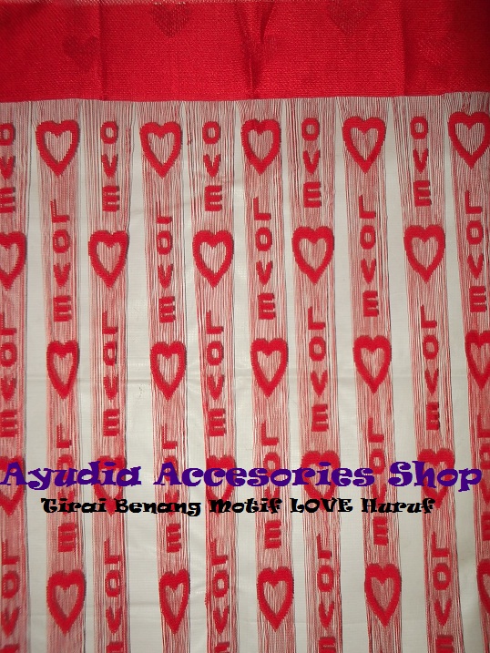 Ayudia Accecories Shop Tirai Benang Motif LOVE Huruf
