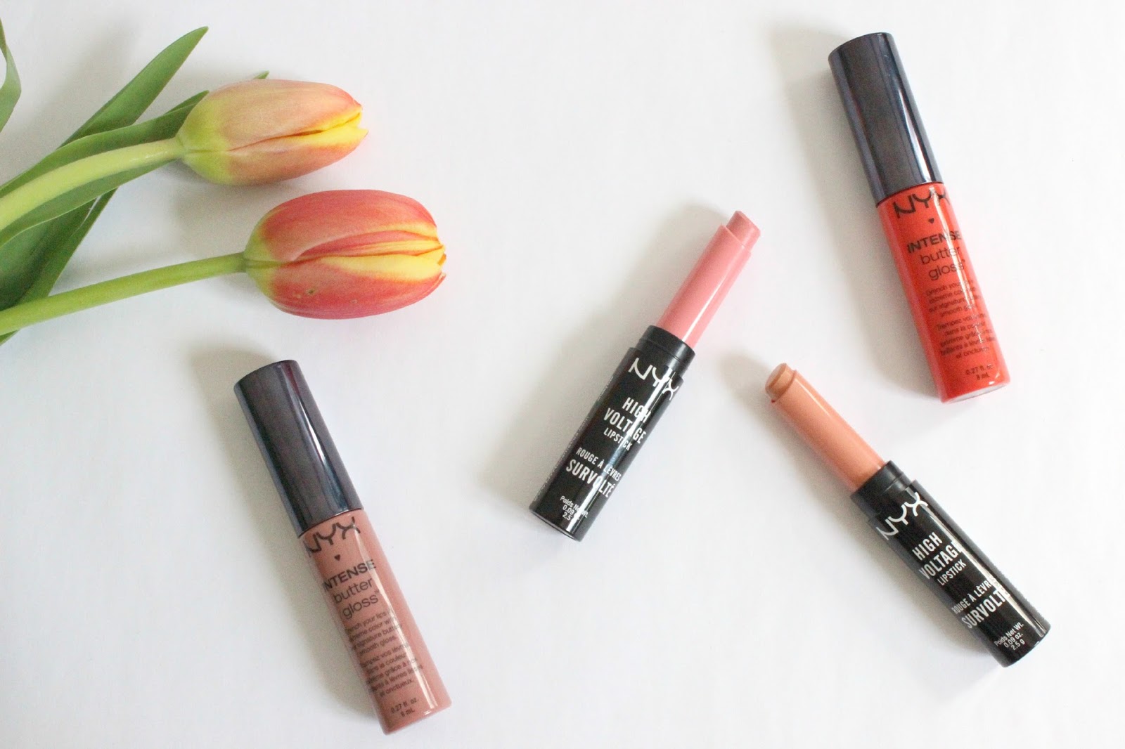 New NYX lip launches spring 2015. NYX Intense Butter Gloss and NYX High Voltage Lipstick