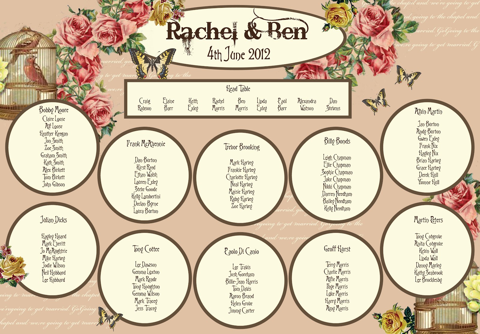 wedding seating plan templates