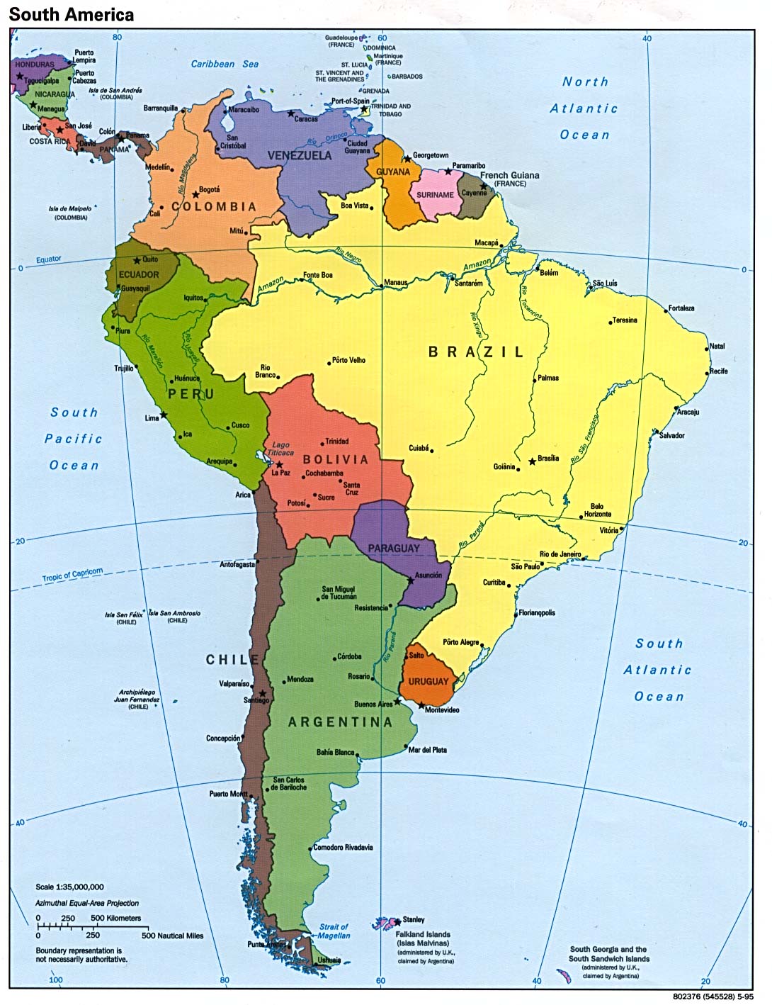 Continentes Y Capitales De America Del Sur