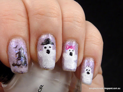 Halloween Ghost nail art