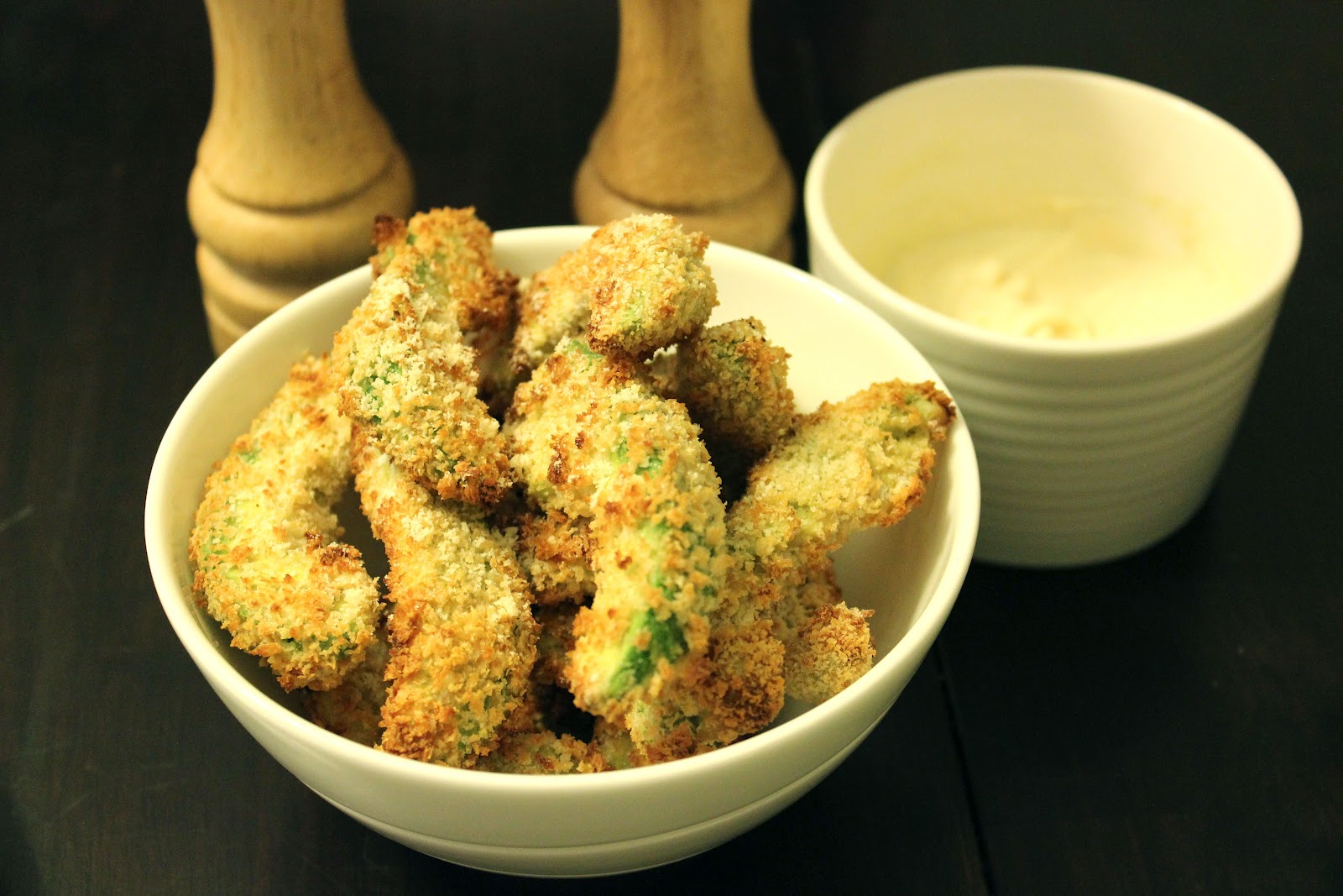Naked Cupcakes Baked Avocado Fries with WasabiLime Dipping Sauce