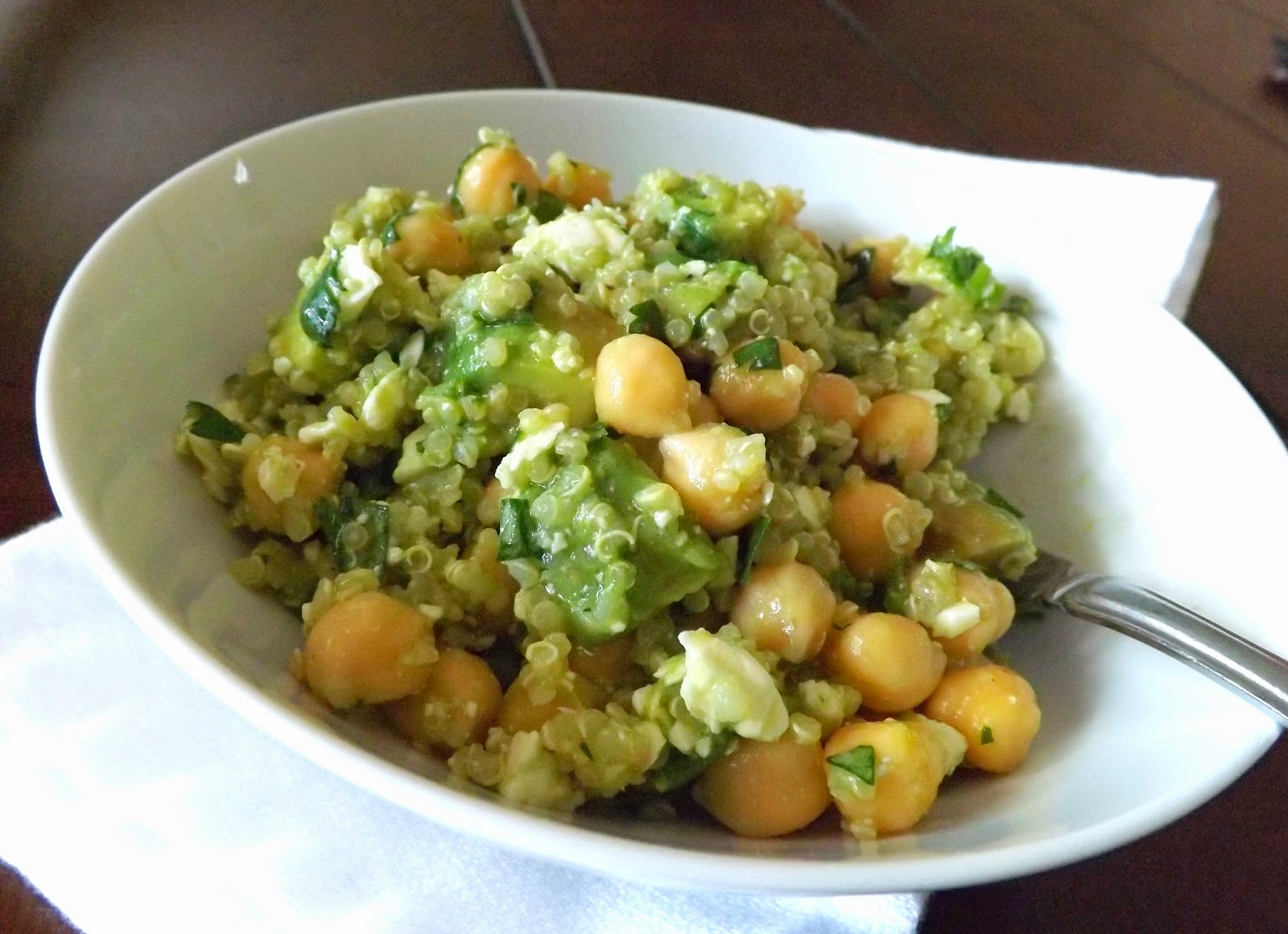 The BakeOff Flunkie Chickpea, Quinoa, Avocado Salad with Feta