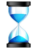 reloj de arena azul