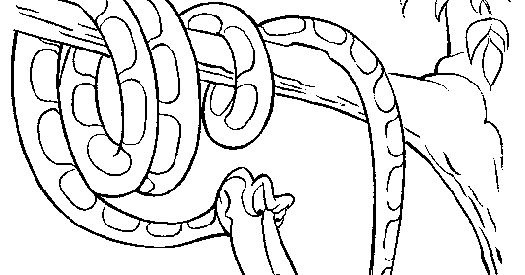 Kaa and Mowgli drawing coloring ~ Child Coloring