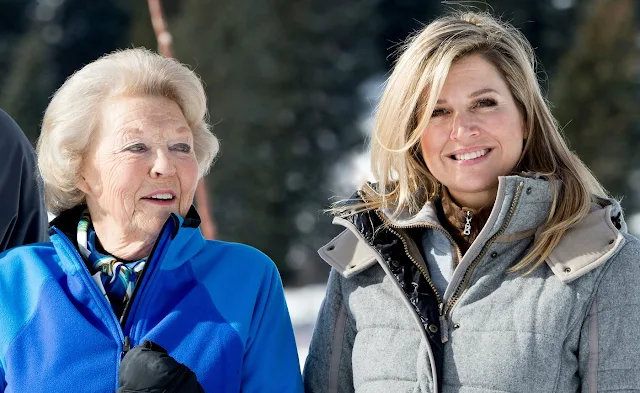 Queen Maxima of the Netherlands, King Willem-Alexander of the Netherlands, Princess Alexia, Princess Ariane and Princess Catharina-Amalia at the annual winter photocall in Lech, Austria
