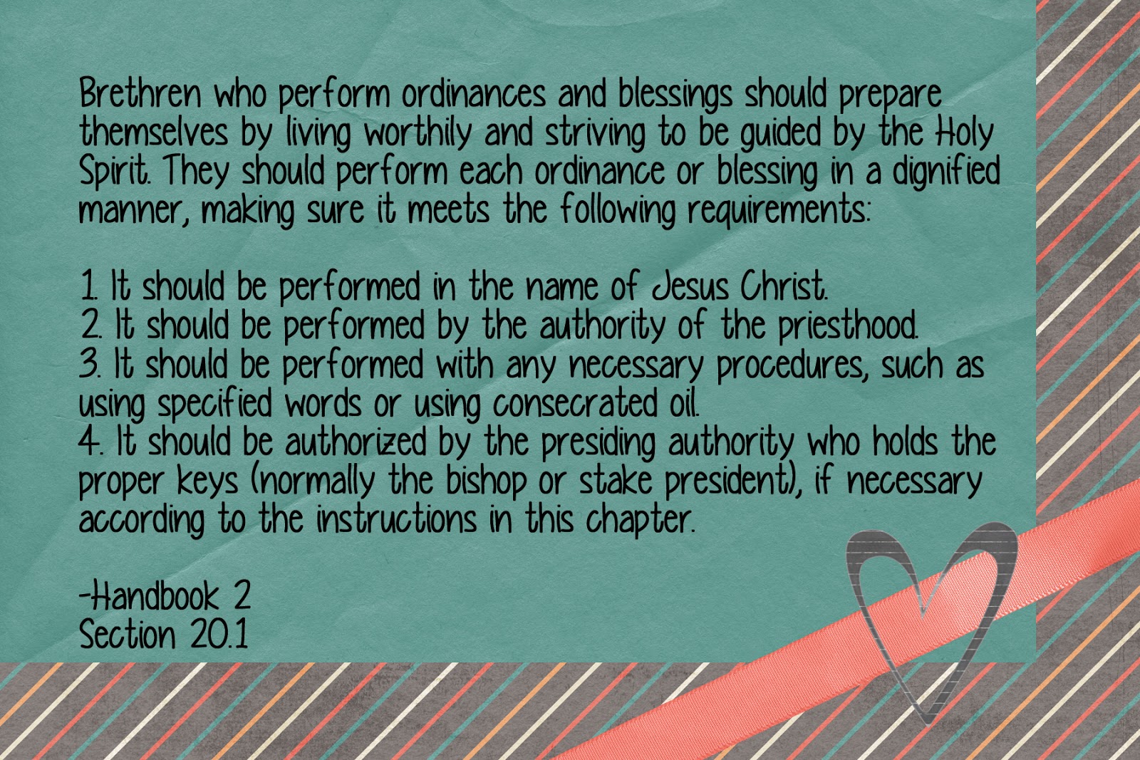 LDS Handouts Ordinances & Covenants Why are ordinances important in