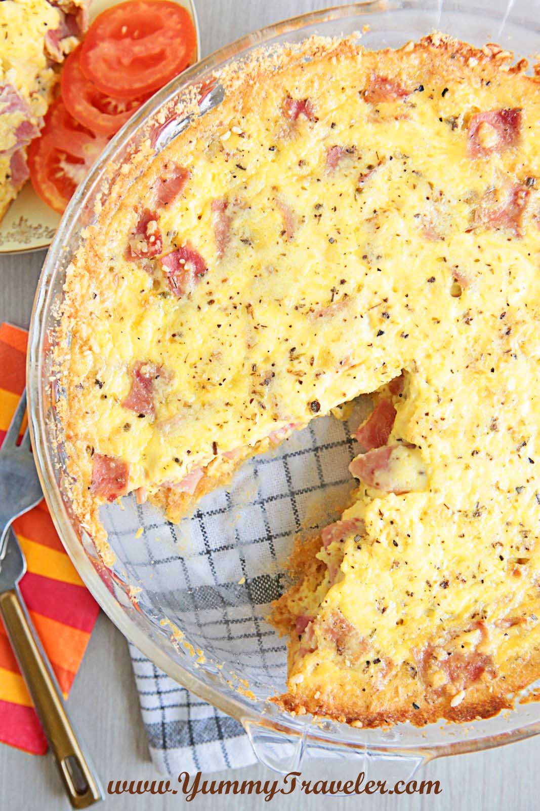 The Yummy Traveler Recipe Crustless Ham Quiche