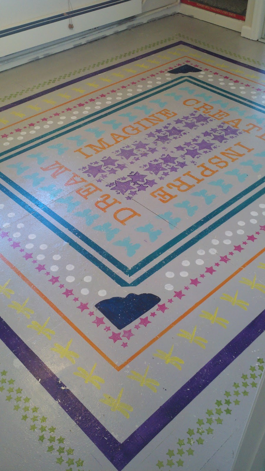 Girl in Air BLOG A Painted Floor 'Rug' A Step by Step Guide