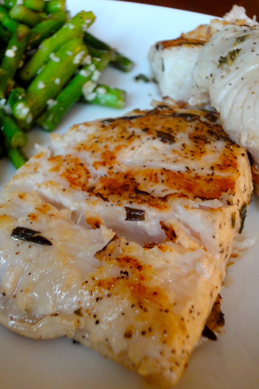 Lemon Rosemary Marinated Grilled Halibut