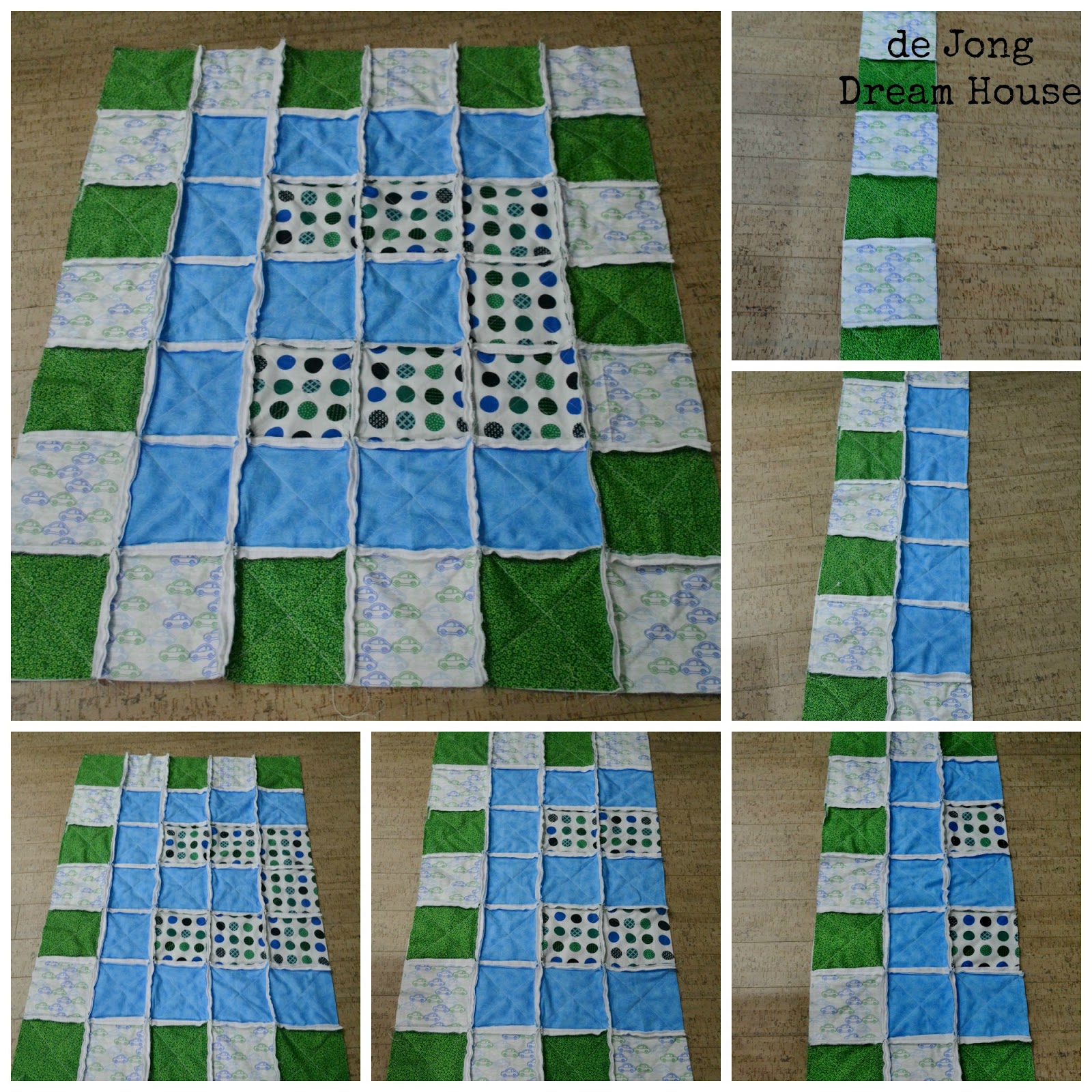 de Jong Dream House Quilt 3 Minky rag quilt tutorial