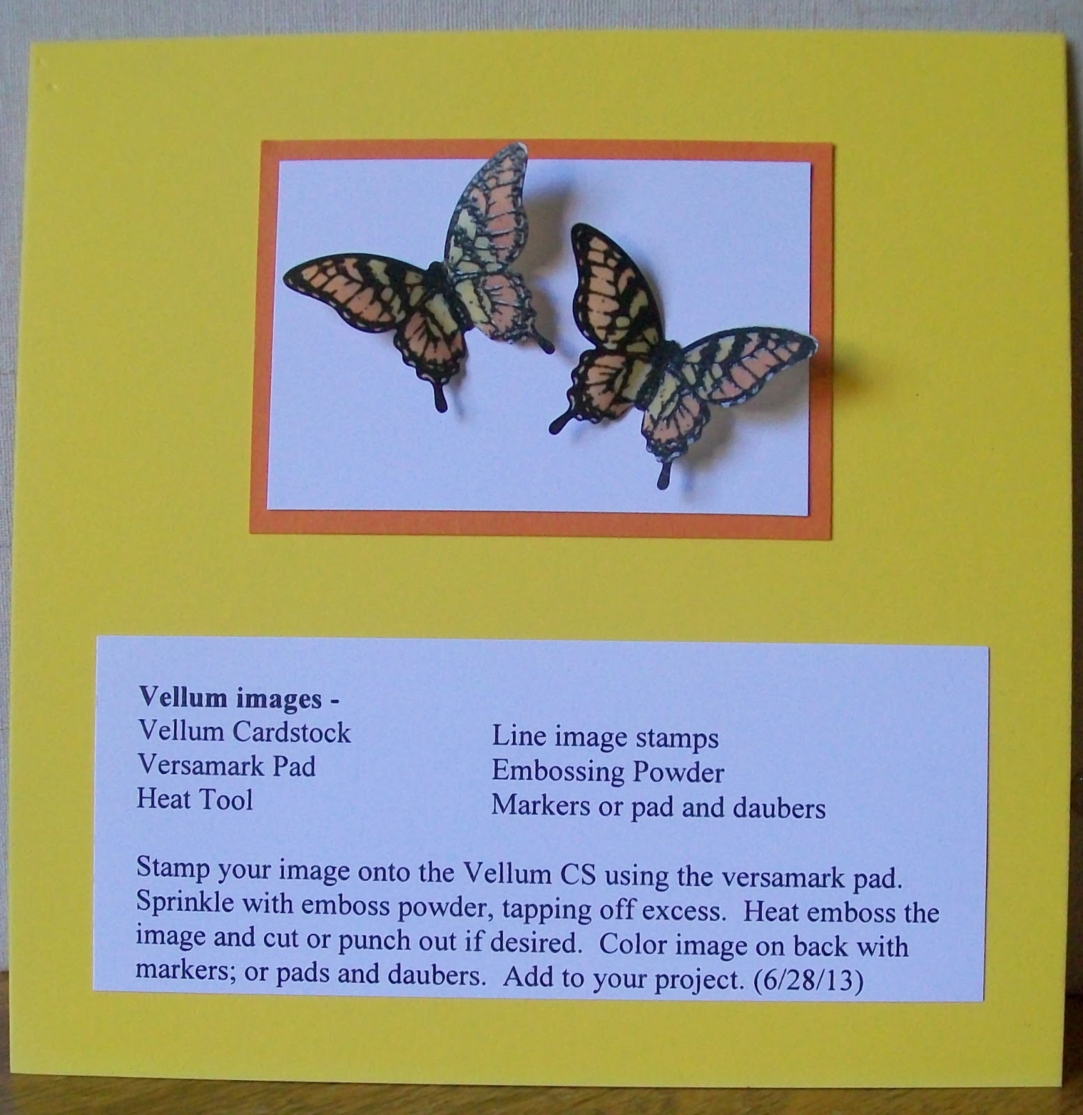 CSL Vellum Images Technique Card
