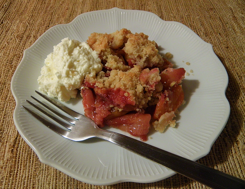 Seasonal Eating Sherried Nectarine Crumble
