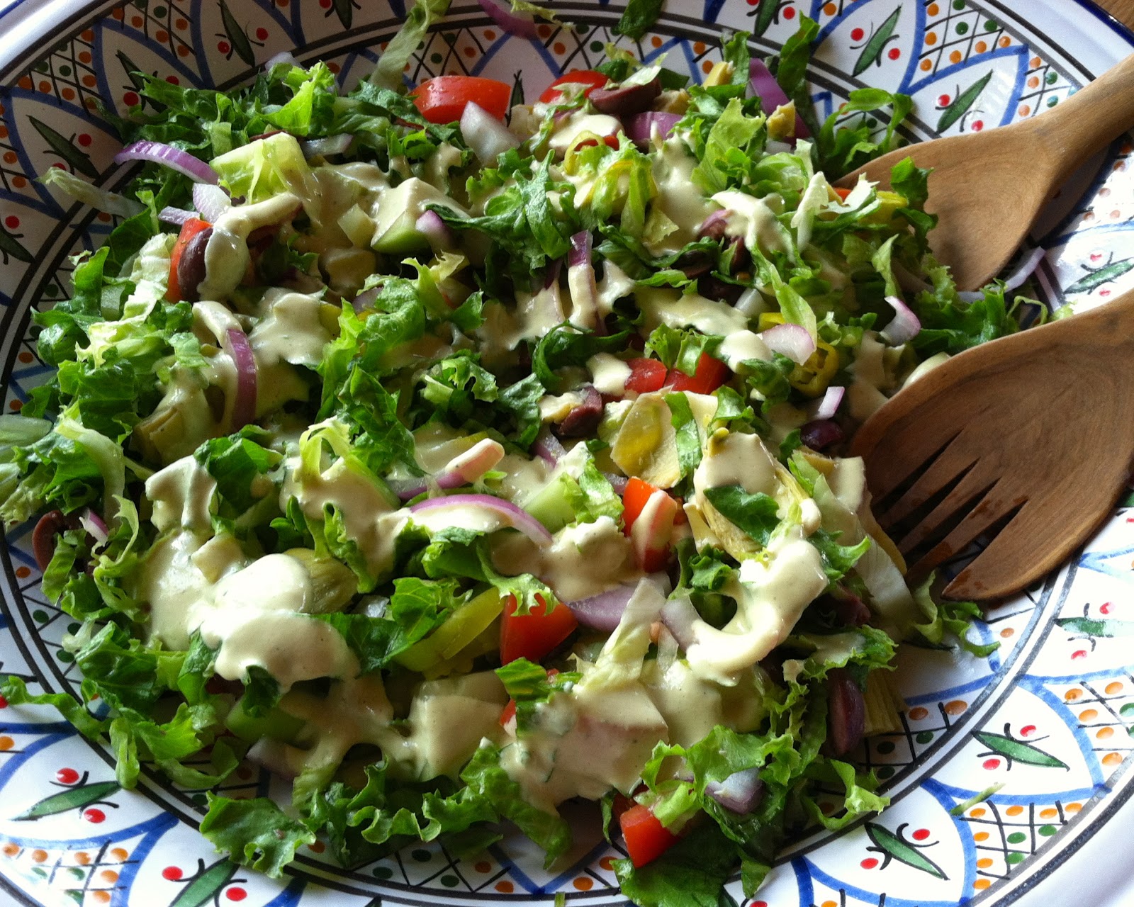 Positively Vegan Greek Salad with Creamy Dressing