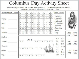 Empowered By THEM: Columbus Day Activity Sheet