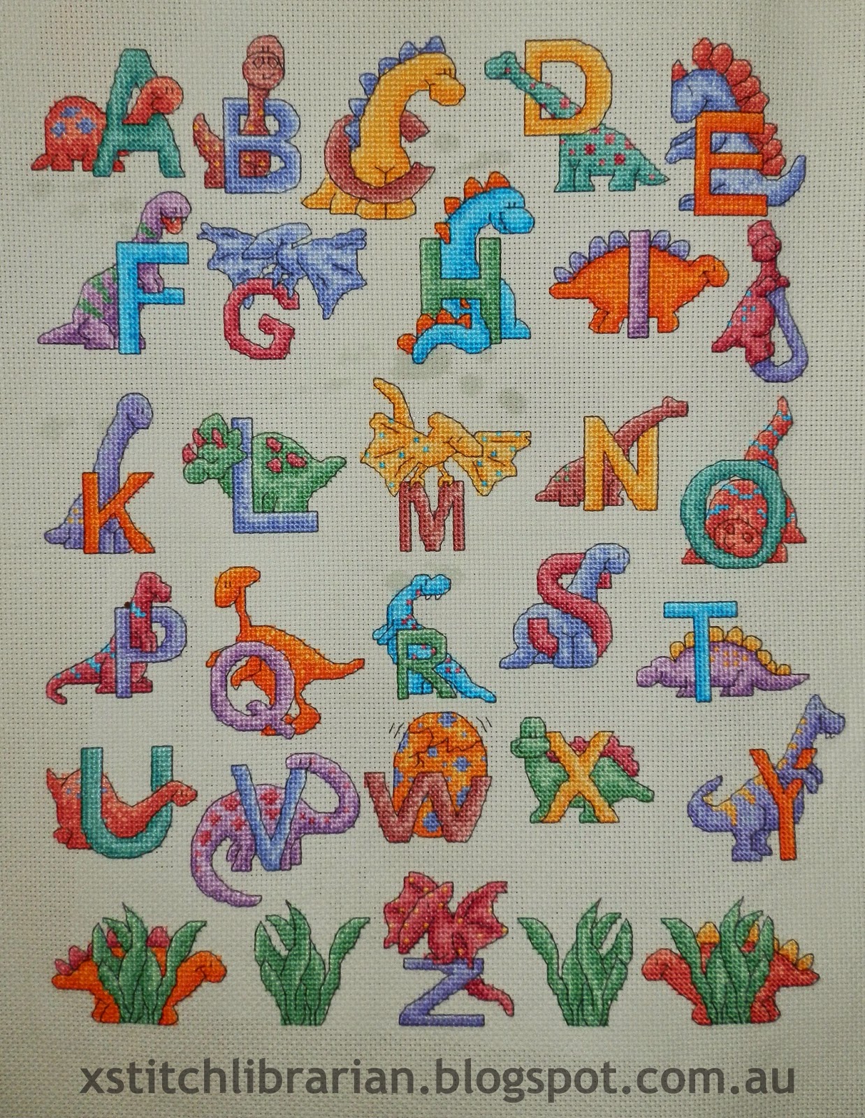 The CrossStitching & Patchworking Librarian Dinosaur ABC & New Start