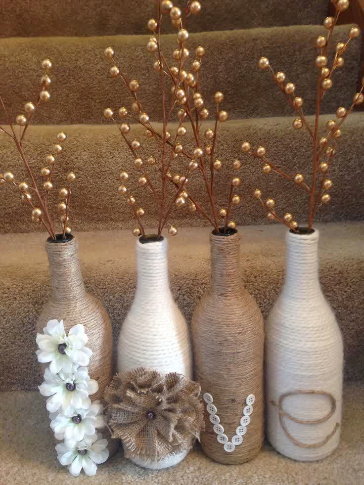 glass bottle craft as a home decor