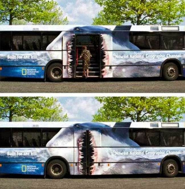 National Geographic Bus Advert Featuring Shark