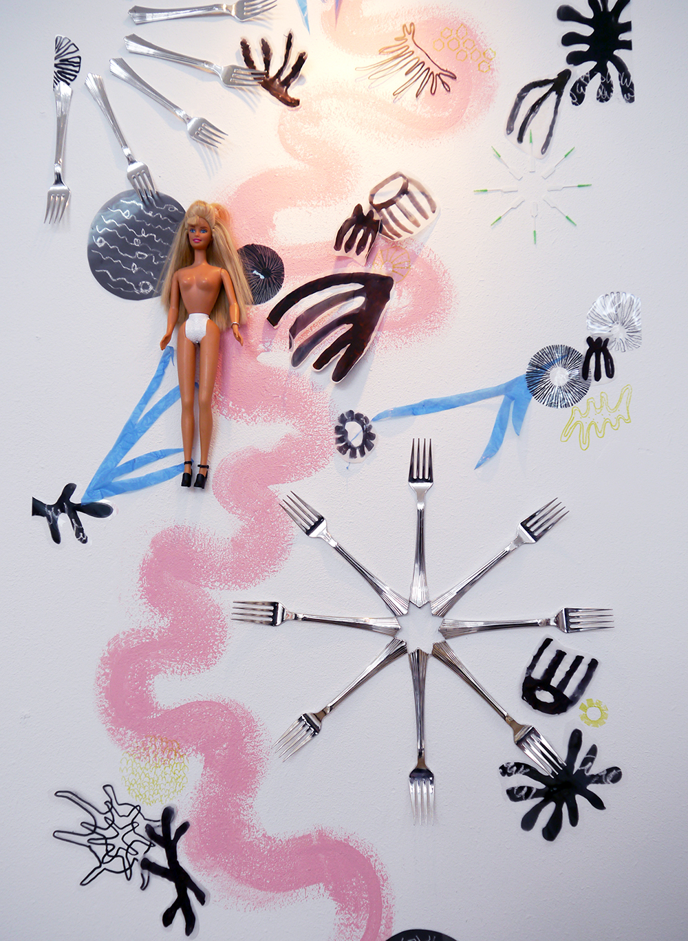 DJCAD Degree Show 2015: Caitlin Miller DJCAD, Duncan of Jordanstone College of Art and Design, degree show, Dundee, degree show 2015, #djcaddegreeshow, #djcaddegreeshow15, textile design, printed fabric, Barbie, Caitlin Miller