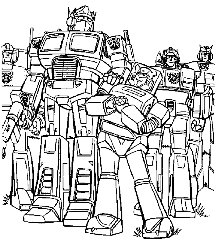 Transformers Team Coloring Pages title=