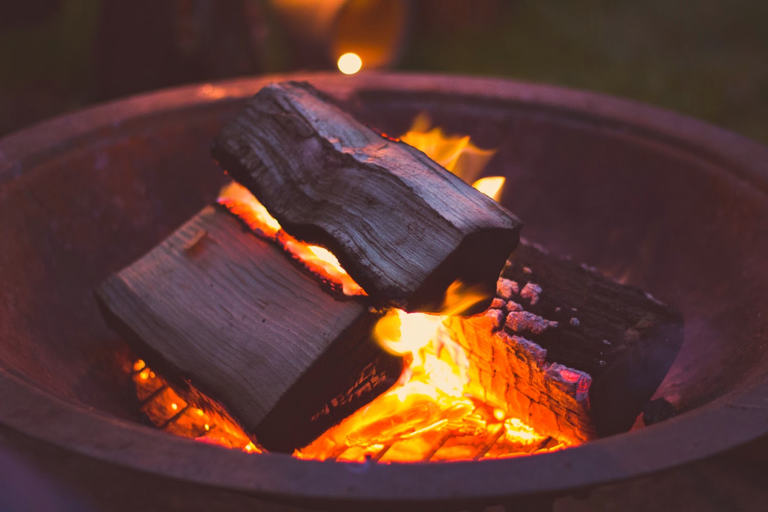 Copper fire pit - ideal for small garden