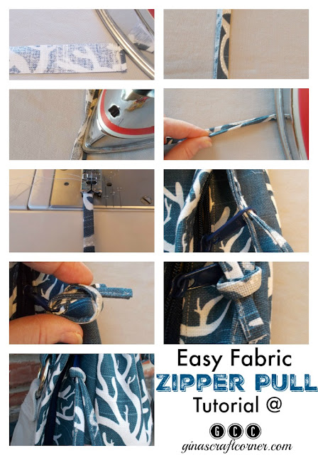 Fabric Zipper Pull Tutorial by Gina's Craft Corner