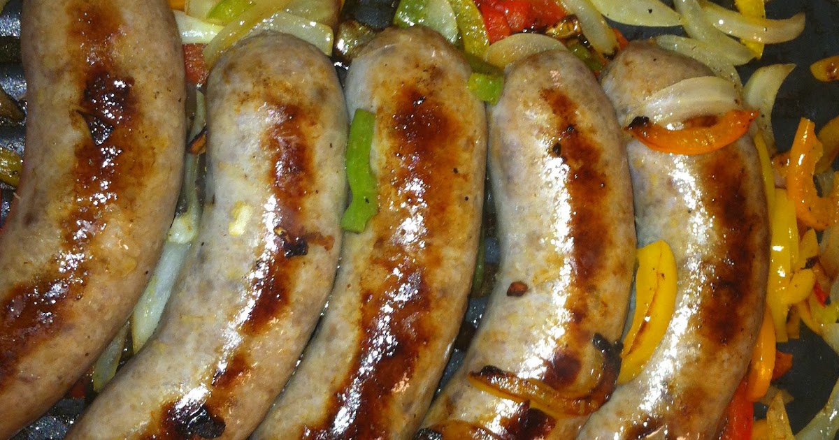 Pattycakes in the Kitchen Beer Brats with Onions and Peppers