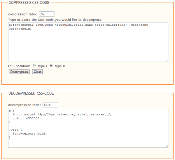 Client side CSS (De)Compressor