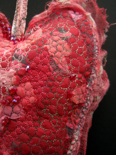 close up textile heart