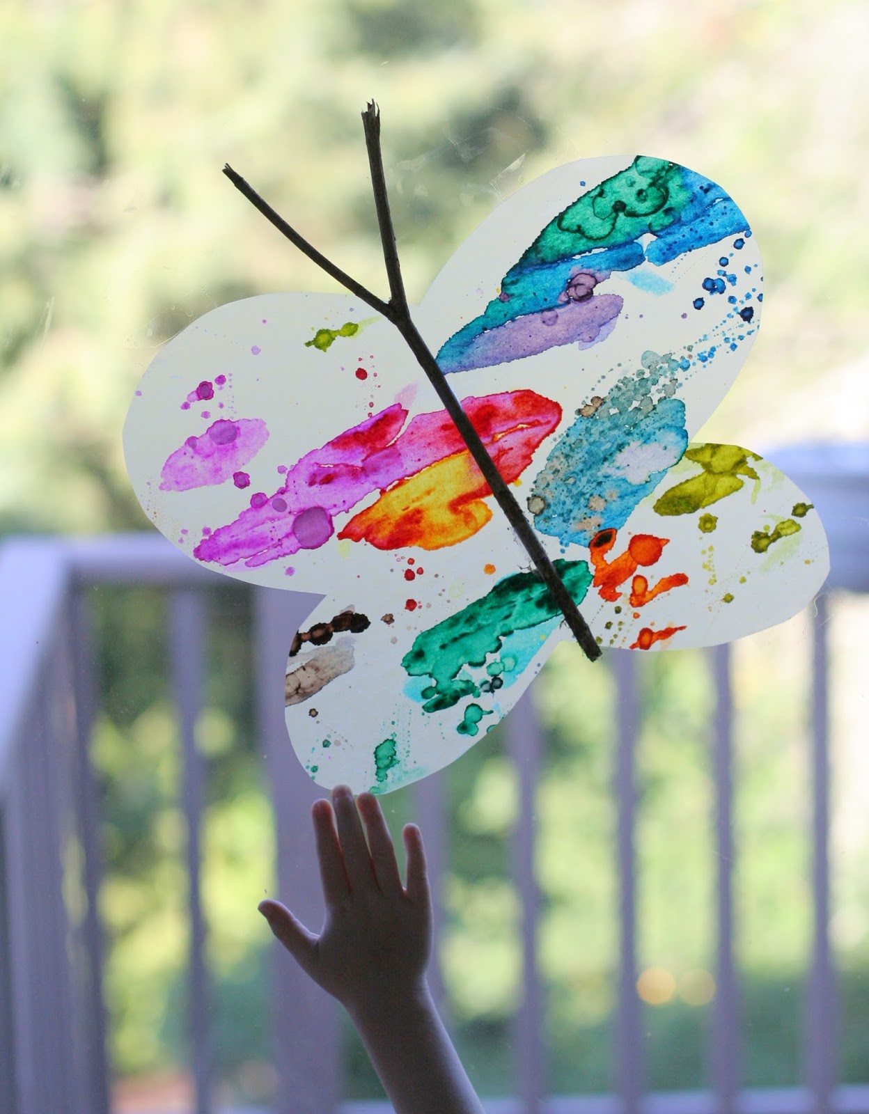 Watercolor Suncatchers Butterfly Window Art