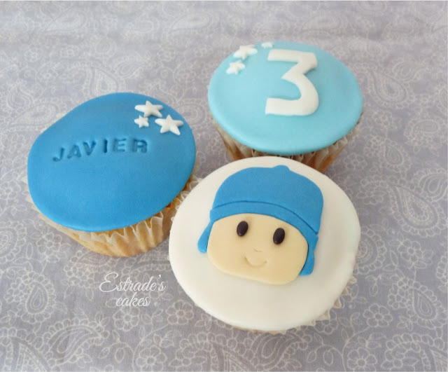 cupcakes de Pocoyo con fondant - 4