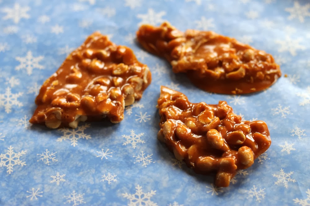 Giftable Holiday Treats NonCorn Syrup Peanut Brittle