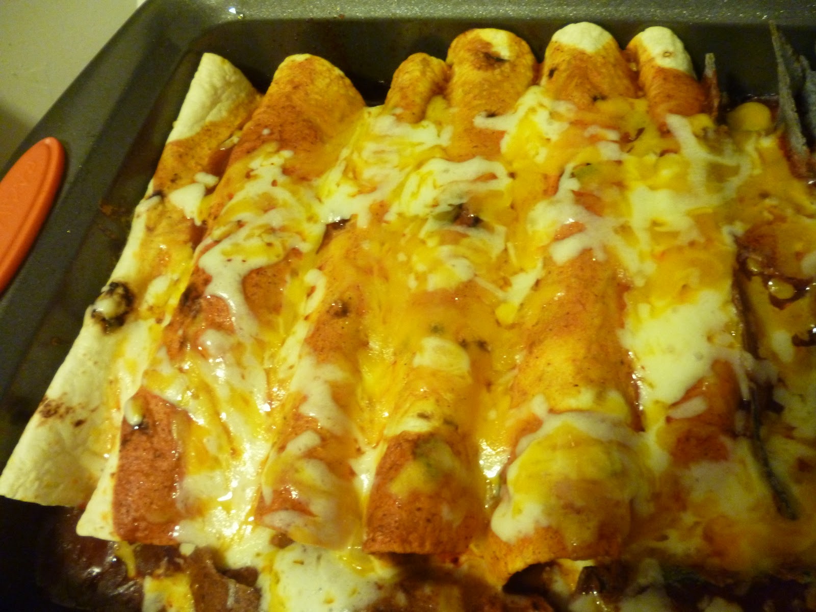 Our Tiny Kitchen Bean and Rice Enchiladas